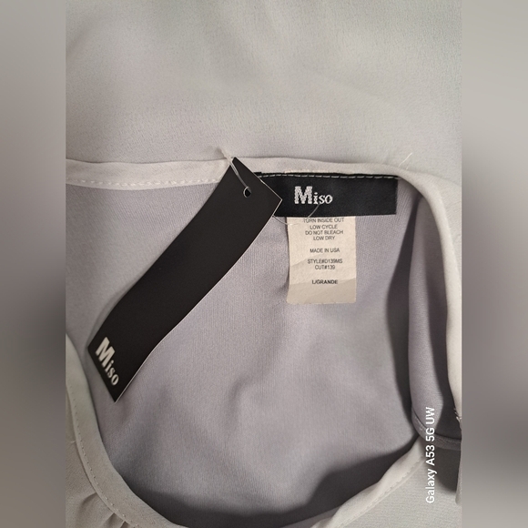 Miso L Swing Tunic Sheer Overlay Lined And Not See Thru New - Picture 4 of 6